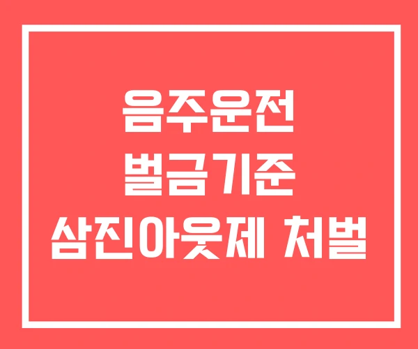 음주운전 벌금기준 삼진아웃제 처벌 음주운전 벌금기준 삼진아웃제 처벌