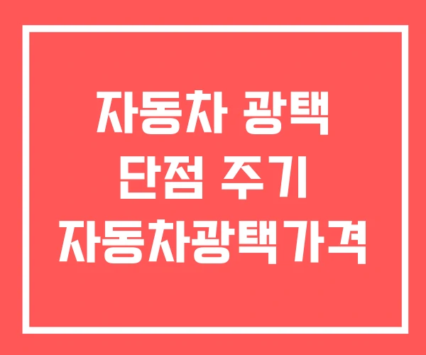 자동차 광택 단점 주기 자동차광택가격
