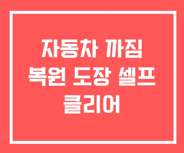 자동차 까짐 복원 도장 셀프 클리어