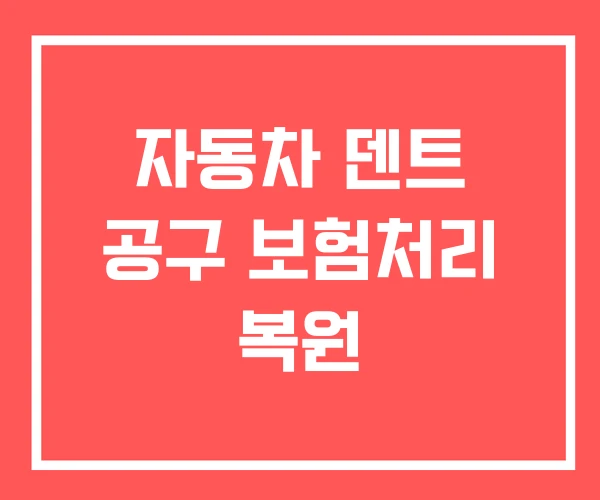 자동차 덴트 공구 보험처리 복원 자동차 덴트 공구 보험처리 복원