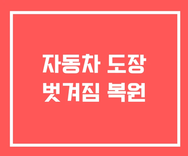 자동차 도장 벗겨짐 복원