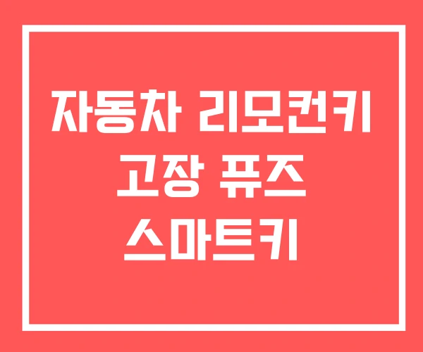 자동차 리모컨키 고장 퓨즈 스마트키 자동차 리모컨키 고장 퓨즈 스마트키