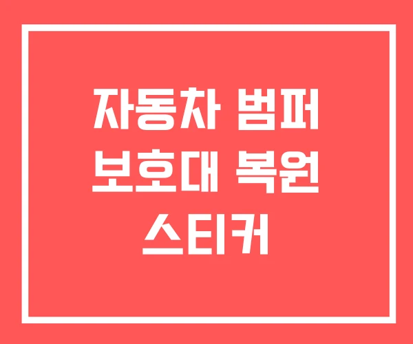 자동차 범퍼 보호대 복원 스티커