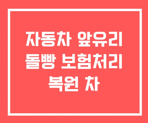 자동차 앞유리 돌빵 보험처리 복원 차