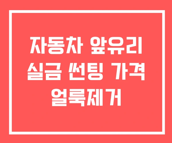 자동차 앞유리 실금 썬팅 가격 얼룩제거