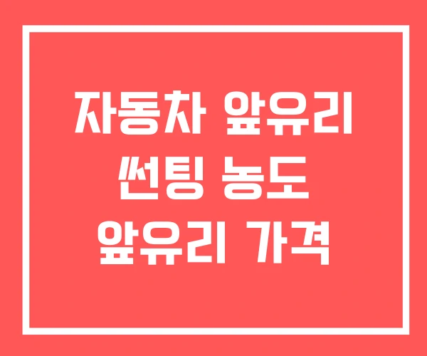 자동차 앞유리 썬팅 농도 앞유리 가격 자동차 앞유리 썬팅 농도 앞유리 가격