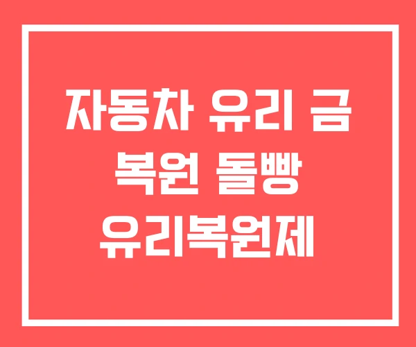 자동차 유리 금 복원 돌빵 유리복원제