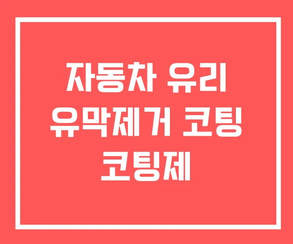 자동차 유리 유막제거 코팅 코팅제