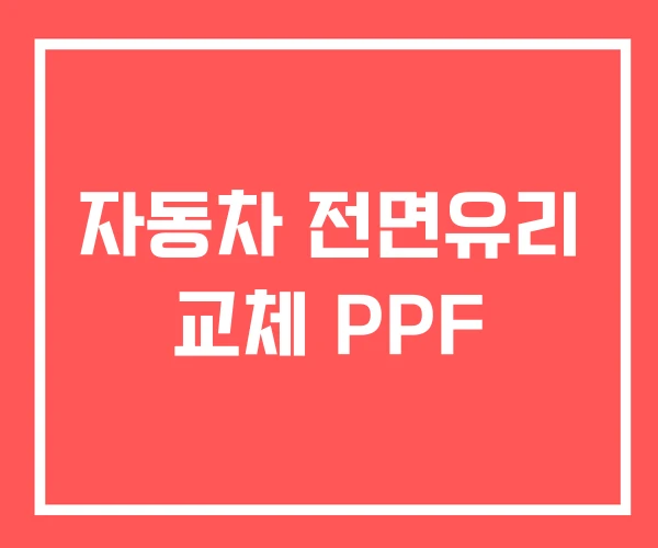 자동차 전면유리 교체 PPF