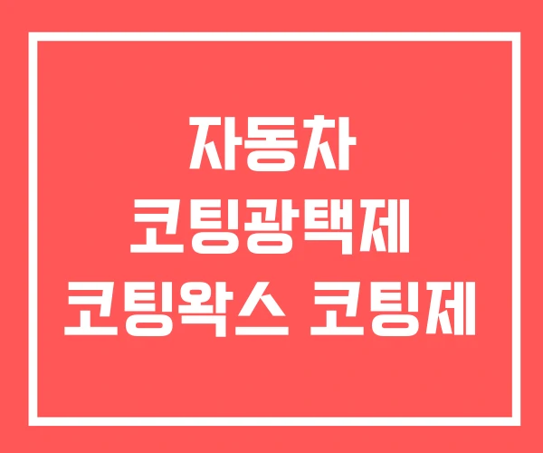 자동차 코팅광택제 코팅왁스 코팅제