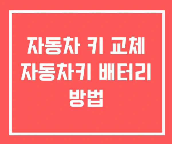 자동차 키 교체 자동차키 배터리 방법 자동차 키 교체 자동차키 배터리 방법