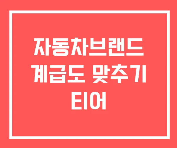 자동차브랜드 계급도 맞추기 티어