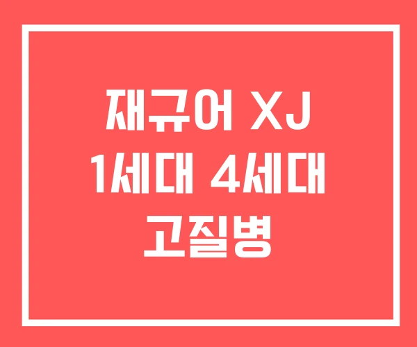 재규어 XJ 1세대 4세대 고질병