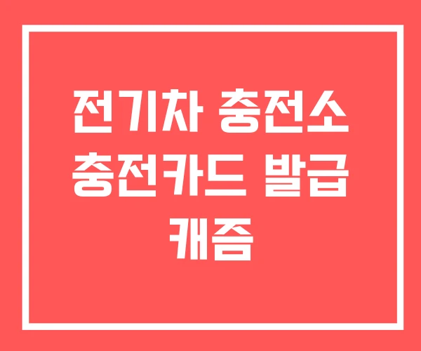 전기차 충전소 충전카드 발급 캐즘
