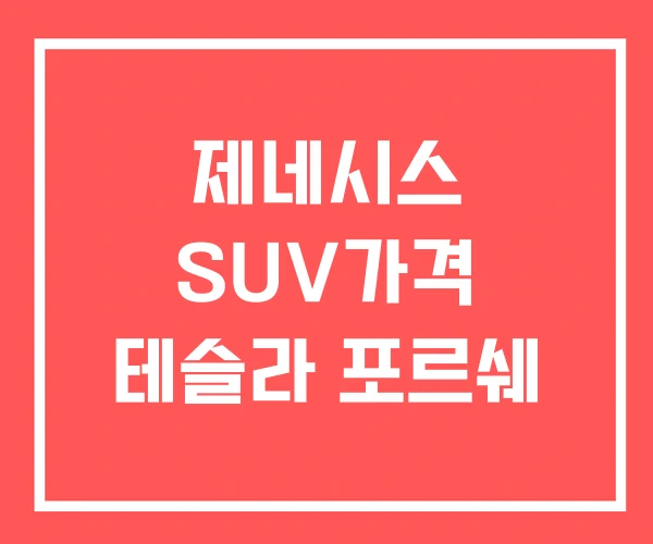 제네시스 SUV가격 테슬라 포르쉐