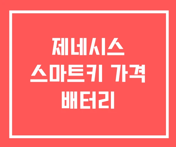 제네시스 스마트키 가격 배터리