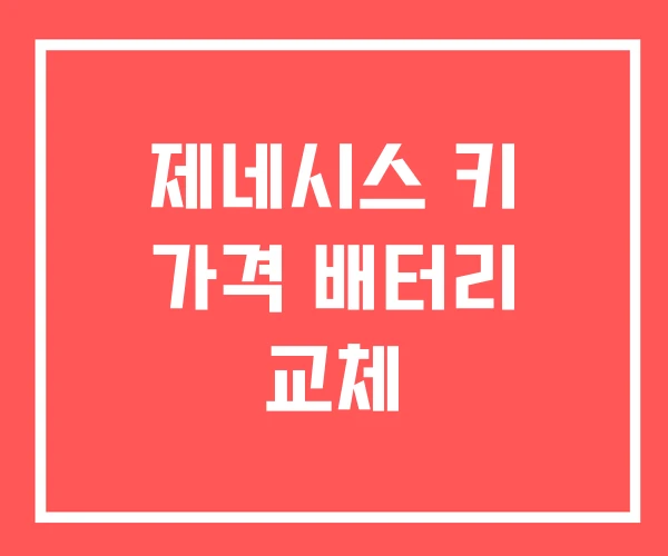 제네시스 키 가격 배터리 교체