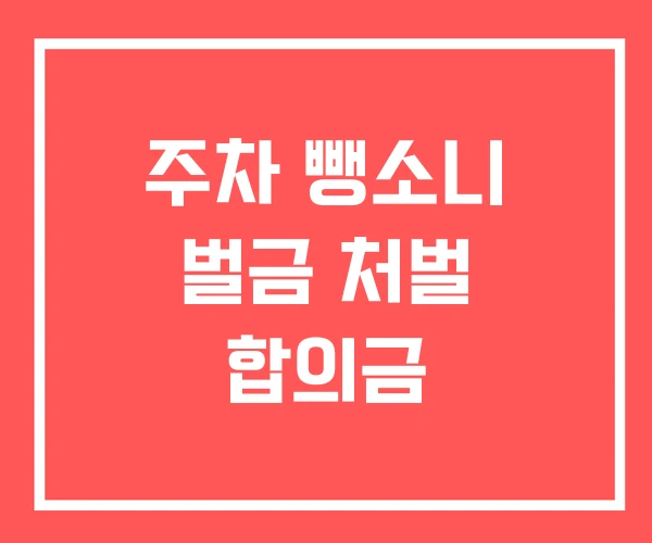 주차 뺑소니 벌금 처벌 합의금