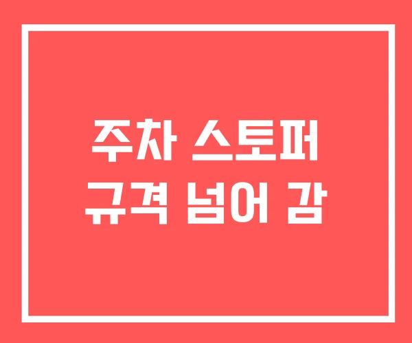 주차 스토퍼 규격 넘어 감