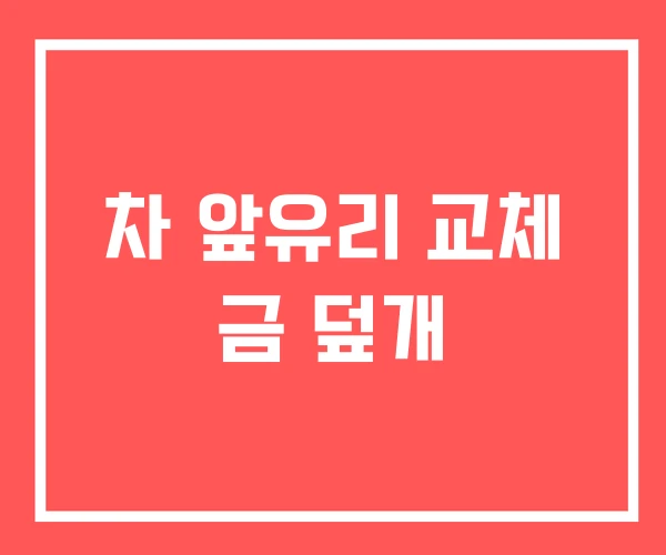 차 앞유리 교체 금 덮개
