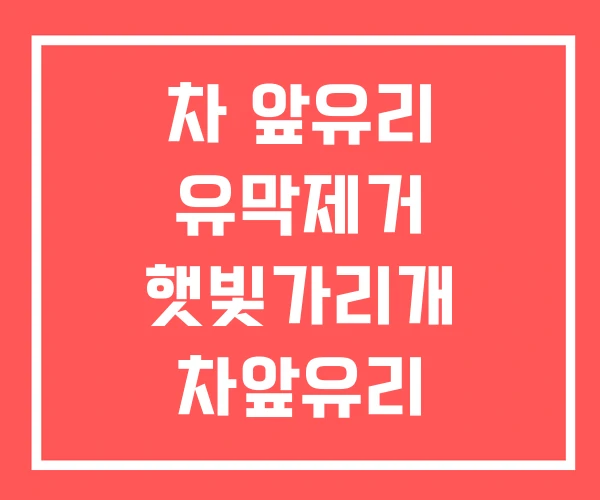 차 앞유리 유막제거 햇빛가리개 차앞유리