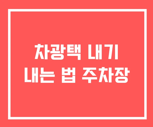 차광택 내기 내는 법 주차장