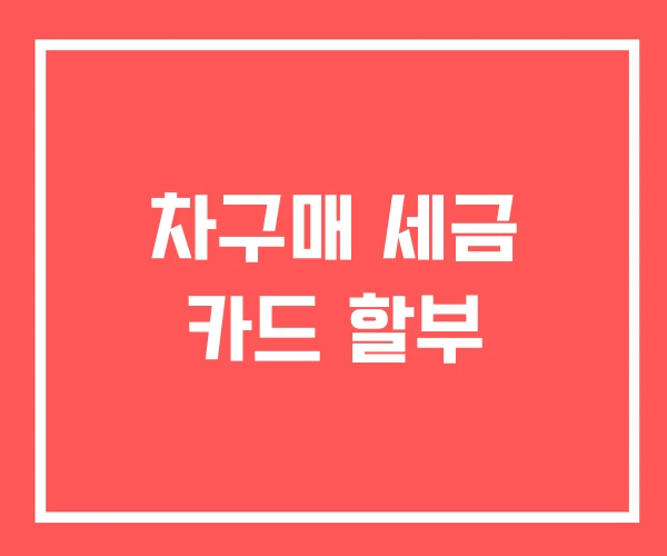 차구매 세금 카드 할부