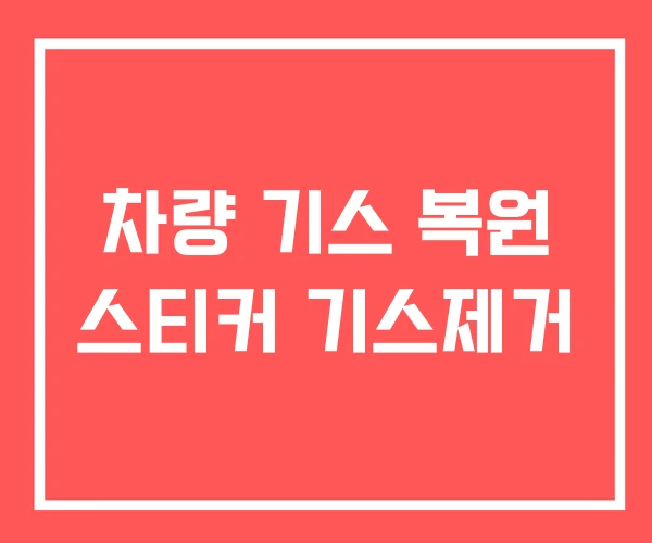 차량 기스 복원 스티커 기스제거
