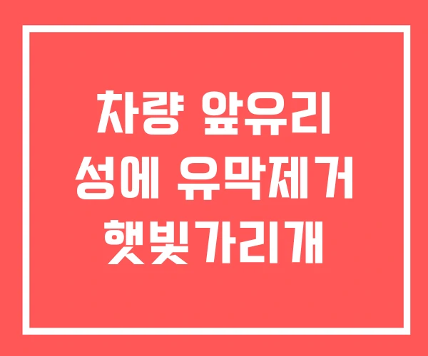 차량 앞유리 성에 유막제거 햇빛가리개