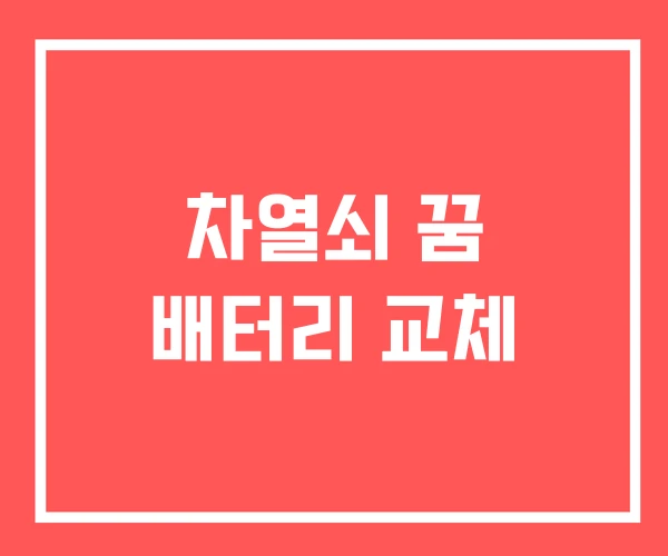 차열쇠 꿈 배터리 교체