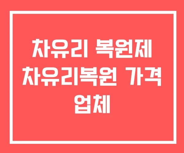 차유리 복원제 차유리복원 가격 업체