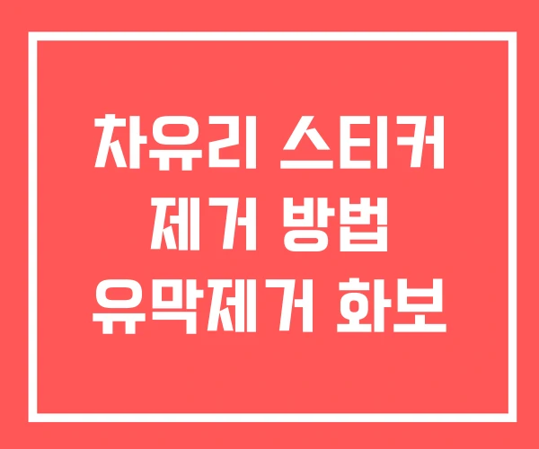 차유리 스티커 제거 방법 유막제거 화보