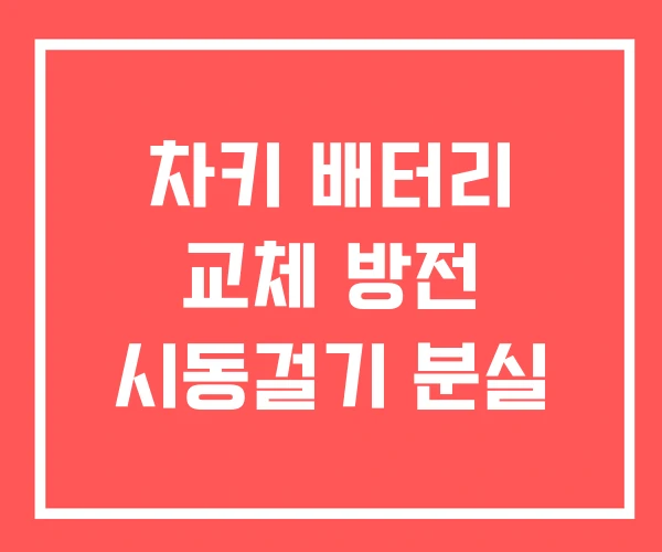 차키 배터리 교체 방전 시동걸기 분실