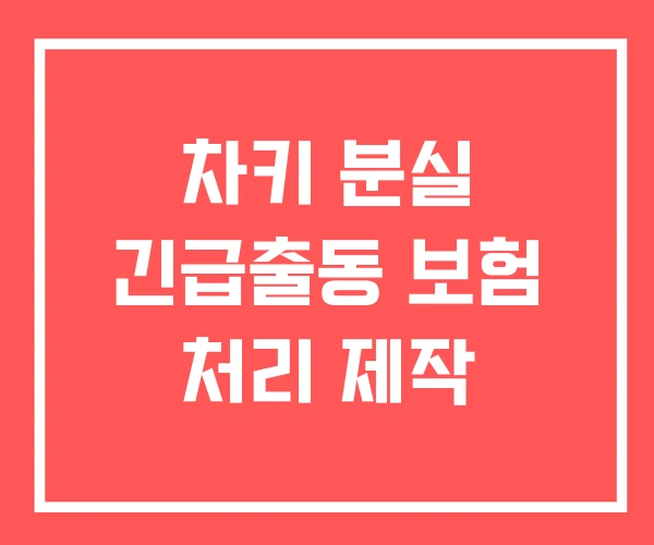 차키 분실 긴급출동 보험 처리 제작