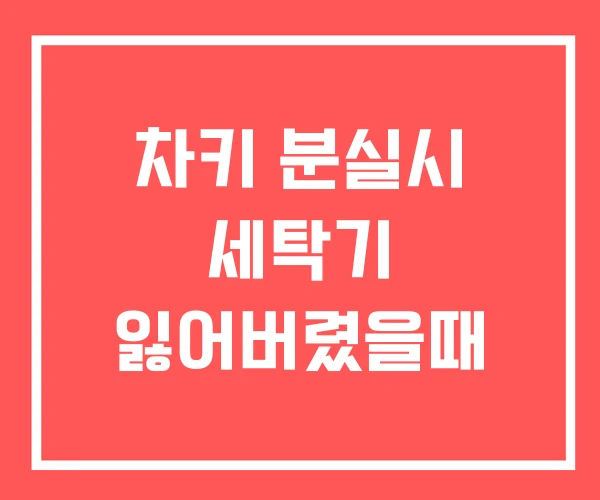 차키 분실시 세탁기 잃어버렸을때