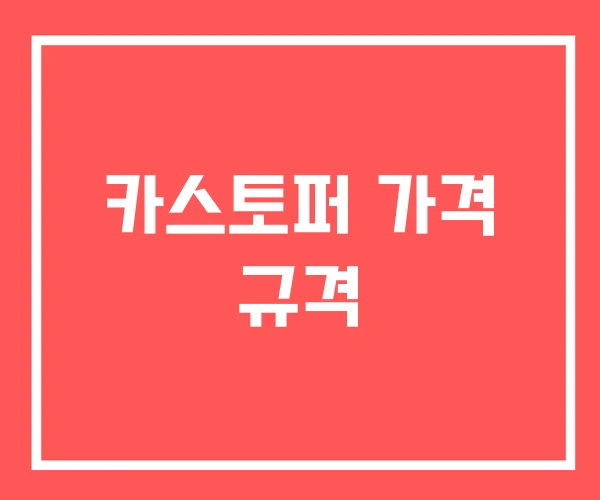 카스토퍼 가격 규격