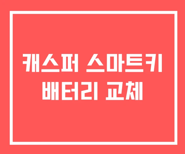 캐스퍼 스마트키 배터리 교체