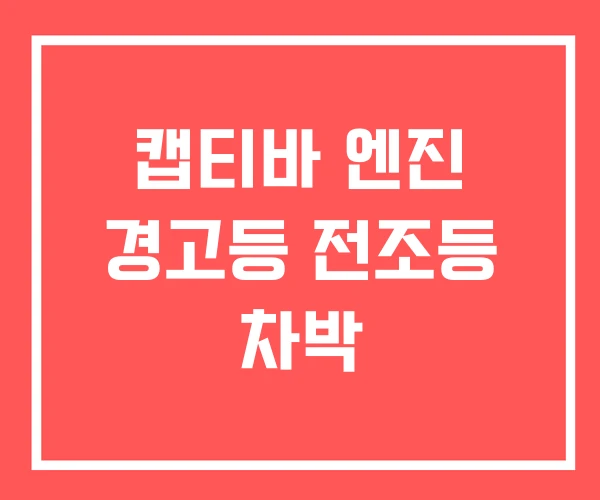 캡티바 엔진 경고등 전조등 차박