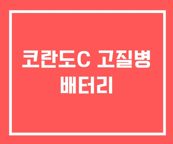 코란도C 고질병 배터리