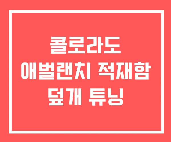 콜로라도 애벌랜치 적재함 덮개 튜닝