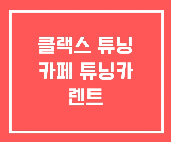 클랙스 튜닝 카페 튜닝카 렌트