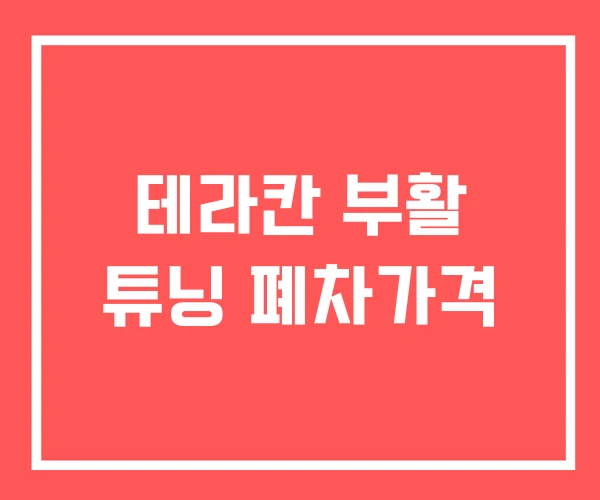 테라칸 부활 튜닝 폐차가격