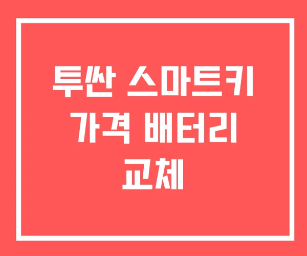 투싼 스마트키 가격 배터리 교체