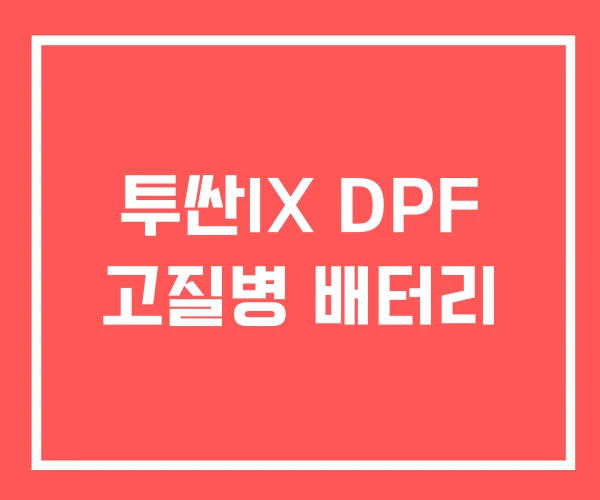 투싼IX DPF 고질병 배터리