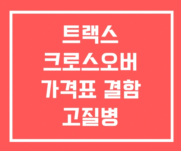 트랙스 크로스오버 가격표 결함 고질병