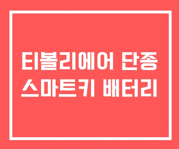 티볼리에어 단종 스마트키 배터리