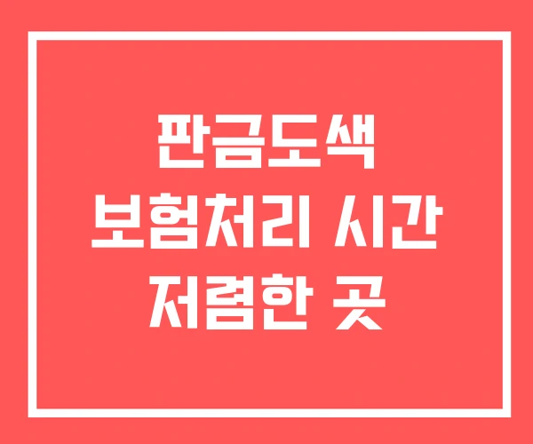 판금도색 보험처리 시간 저렴한 곳
