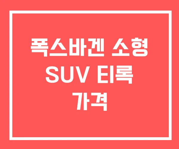 폭스바겐 소형 SUV 티록 가격