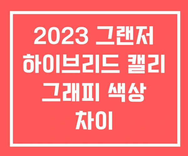 2023 그랜저 하이브리드 캘리 그래피 색상 차이