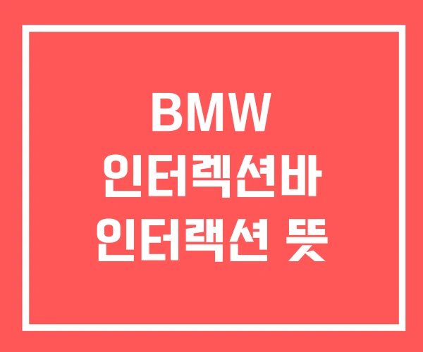 BMW 인터렉션바 인터랙션 뜻